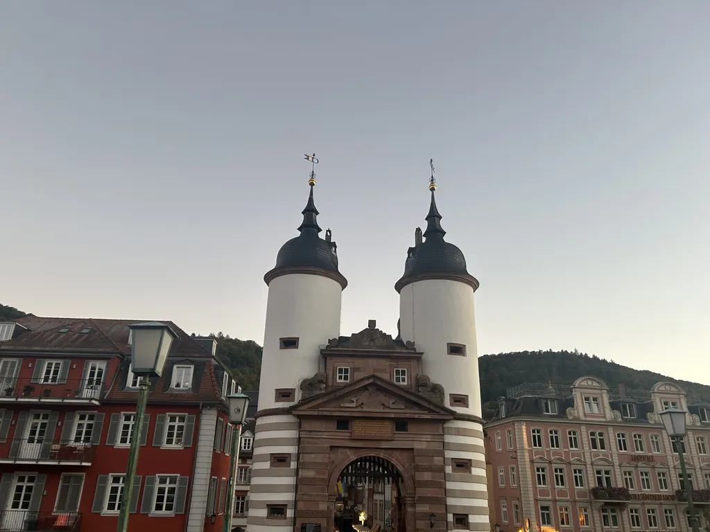The Bridge Gate in the last light. Heidelberg.