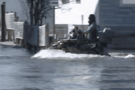 EMG: the rider's geometry stays intact against fast-moving water